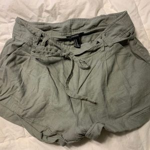 Green tie shorts